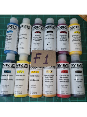 F1 Golden Fluid Acrylic Paint 4fl.oz 118ml Lot Of 12 BOTTLES NEW